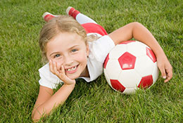 soccer girl on grass