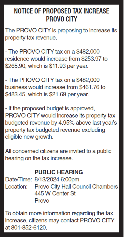 Notice of Proposed Tax Increase