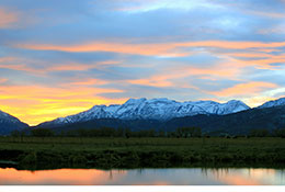 Sunset over mountains