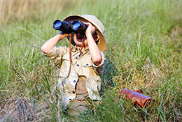 Child with binoculars