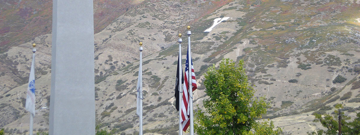 Y mountain with flag