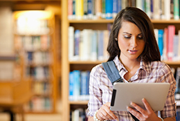 Woman using tablet